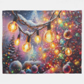 懸命パステルスケッチクリスマスモティフホリデイ フリースブランケット (正面(横))