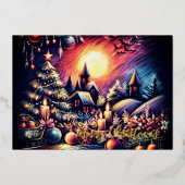 懸命パステルスケッチクリスマス 箔シーズンカード (正面)