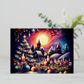 懸命パステルスケッチクリスマス 箔シーズンカード (立ち正面)