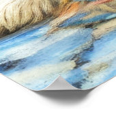 懸命パステルスケッチコッカースパニエル犬ドッグ ポスター (角)