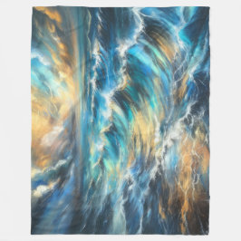 懸命パステルスケッチストーミーウェーブズ フリースブランケット