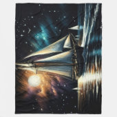 懸命パステルスケッチナイトセーリング フリースブランケット (正面)