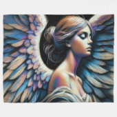 懸命パステルスケッチビューティフルエンジェル フリースブランケット (正面(横))