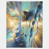 懸命パステルスケッチボーツウォーター フリースブランケット (正面)