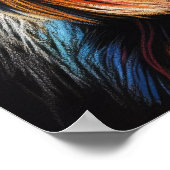 懸命パステルスケッチヨークシャーテリアーヨークシャーテリアピンク ポスター (角)