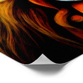 懸命パステルスケッチ中国のフードッグカラフル ポスター (角)