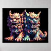 懸命パステルスケッチ中国のフードドッグペア ポスター (正面)