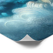 懸命パステルスケッチ抽象芸術海 ポスター (角)