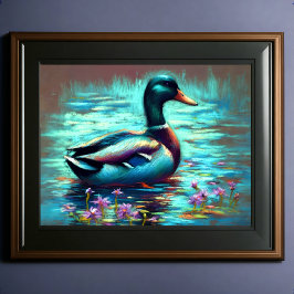 懸命パステルスケッチ絵画ズオブアマラードダック ポスター