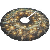 懸命パステルズスケッチクリスマスリースイエロー ブラッシュドポリエステルツリースカート (アングル)