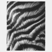 懸命パステルゼブラオンブラック フリースブランケット (正面)