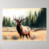 懸命パステル絵画スケッチズオブアンエルク ポスター (正面)