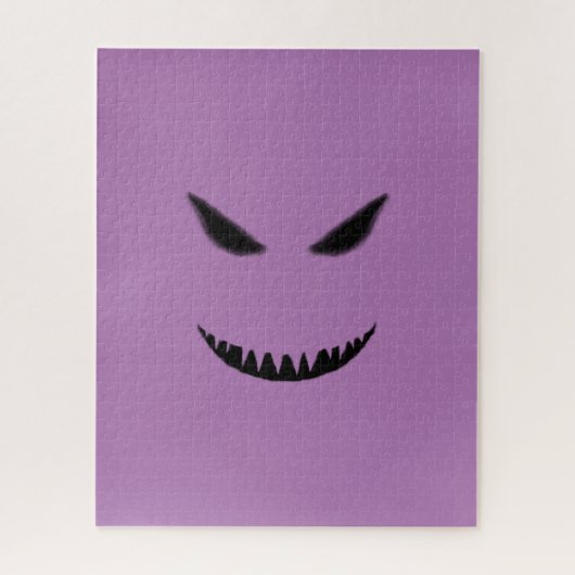 懸命パープルとブラックの悪の顔 ジグソーパズル (縦)