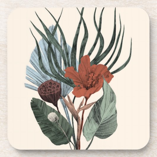 懸命プラスチッエレガントクヴィンテージ植物体 コースター (正面)