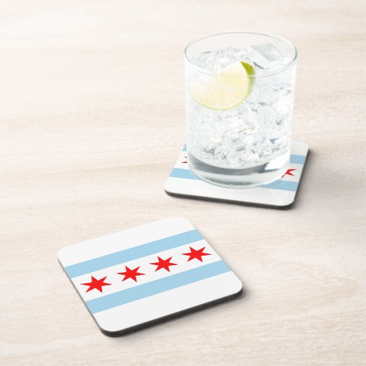 懸命プラスチックのコースターでアメリカ合衆国シカゴ州旗 コースター (右側)