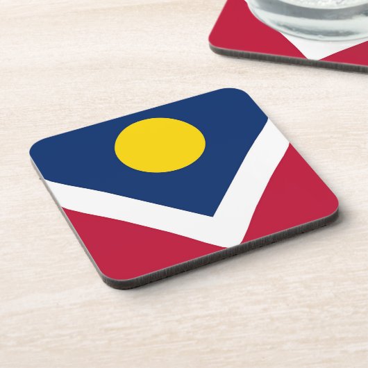 懸命プラスチックのコースターでアメリカ合衆国デンバー州旗 コースター (左側)