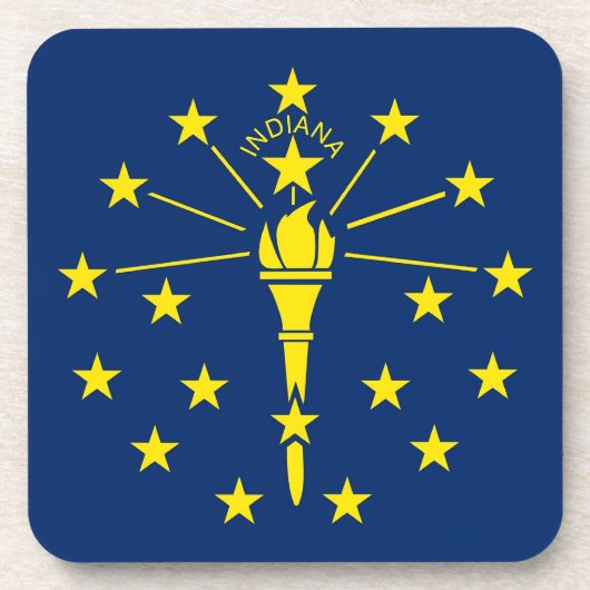 懸命プラスチックのコースターでインディアナ州旗 コースター (正面)