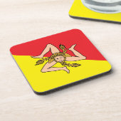 懸命プラスチックのコースターでシチリア州旗,イタリア コースター (左側)