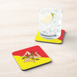 懸命プラスチックのコースターでシチリア州旗,イタリア コースター