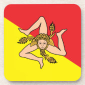 懸命プラスチックのコースターでシチリア州旗,イタリア コースター (正面)