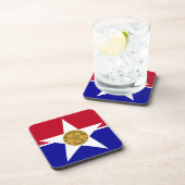 懸命プラスチックのコースターでダラス国旗を掲げる コースター (右側)