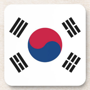 懸命プラスチックのコースターで韓国国旗を掲げた コースター