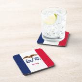 懸命プラスチックのコースターで、米国アイオワ州旗 コースター (右側)