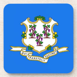懸命プラスチックのコースターで、米国コネチカット州旗 コースター