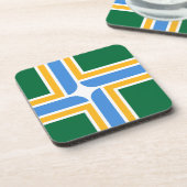 懸命プラスチックのコースターで、米国ポートランド州旗 コースター (左側)