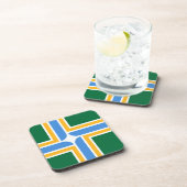 懸命プラスチックのコースターで、米国ポートランド州旗 コースター (右側)