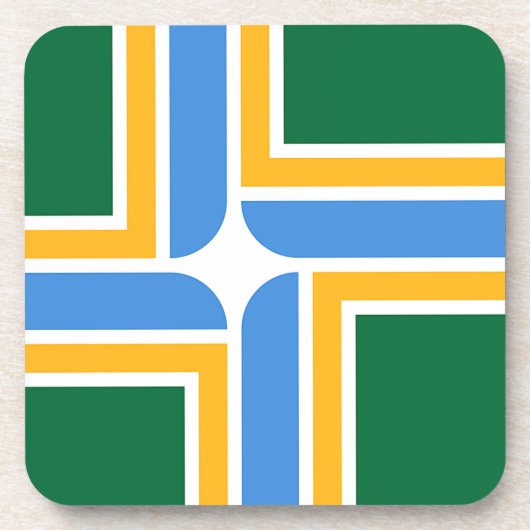 懸命プラスチックのコースターで、米国ポートランド州旗 コースター (正面)