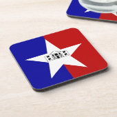 懸命プラスチックのコースターとサンアントニオの国旗 コースター (左側)