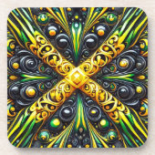 懸命プラスチックのコースターとジャマイカカラーデザイン コースター (正面)