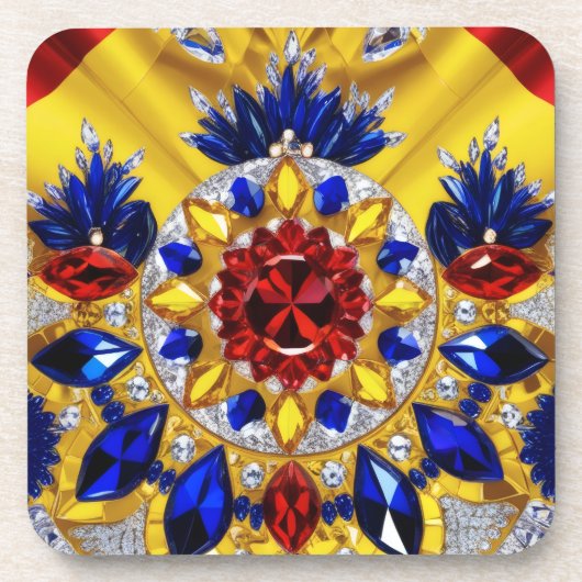 懸命プラスチックのコースターとルーマニアの色 コースター (正面)