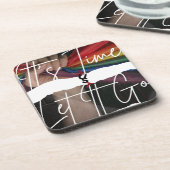 懸命プラスチックのコースター(コルクバック付き) (6セット) コースター (左側)