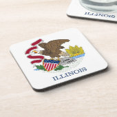 懸命プラスチックコースター（米国イリノイ州旗付） コースター (左側)