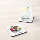 懸命プラスチックコースター（米国イリノイ州旗付） コースター (右側)