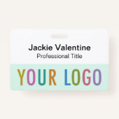 懸命プラスチック名札（クリップラニヤードまたはリール付き） バッジ (正面)