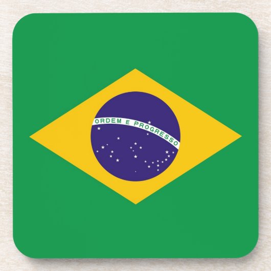 懸命プラスチック製コースターでブラジル国旗を掲げる コースター (正面)