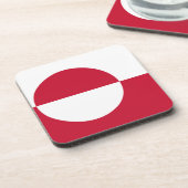 懸命プラスティックコースターとグリーンランド国旗 コースター (左側)