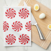 懸命ペパーミントキャンディデザインキッチンタオル キッチンタオル (四つ折り)
