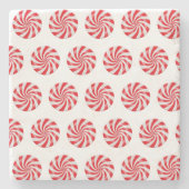 懸命ペパーミントキャンディデザインストーンコースター ストーンコースター (正面)