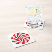 懸命ペパーミントキャンディデザインパブボードコースター スクエアペーパーコースター (インサイチュ)