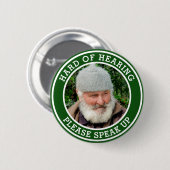 懸命メンズグリーン文字写真 缶バッジ (正面&裏面)