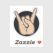 懸命ロックヘビーメタルデビルホルンハンドサイン シール (シート)