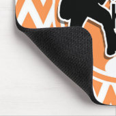 懸命ロック；オレンジと白シェブロン マウスパッド (コーナー)