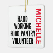 懸命ワーキングフードパントリーボランティアカスタム セラミックオーナメント (左)