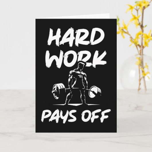 懸命ワークペイオフジムトレーニングフィットネス動機 カード (黄色い花)