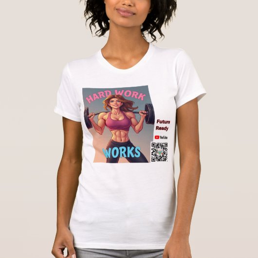 懸命ワーク – - – メス版 Tシャツ (正面)