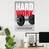 懸命作業ボディビルフィットネス やる気を起こさせる ポスター (ホームオフィス)